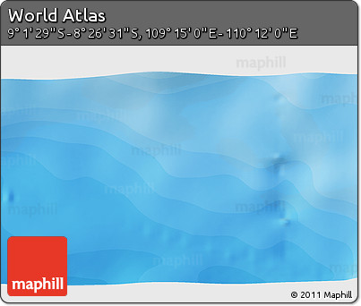 Political 3D Map of the Area around 8° 44' 0" S, 109° 43' 29" E