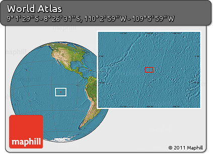 Satellite Location Map of the Area around 8° 44' 0" S, 109° 34' 29" W