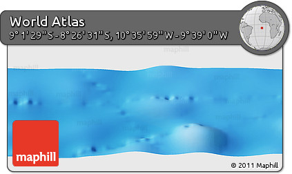 Physical Panoramic Map of the Area around 8° 44' 0" S, 10° 7' 30" W
