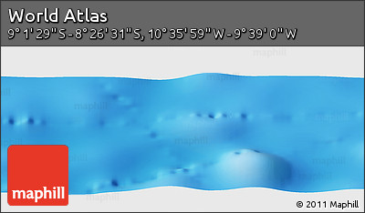 Physical Panoramic Map of the Area around 8° 44' 0" S, 10° 7' 30" W