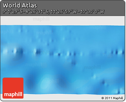 Physical 3D Map of the Area around 8° 44' 0" S, 10° 58' 29" W