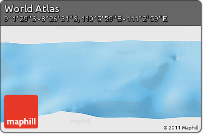 Shaded Relief Panoramic Map of the Area around 8° 44' 0" S, 110° 34' 29" E