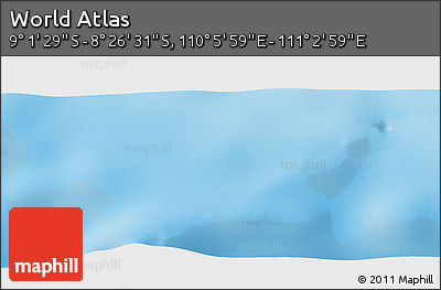 Shaded Relief Panoramic Map of the Area around 8° 44' 0" S, 110° 34' 29" E