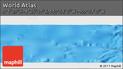 Physical Panoramic Map of the Area around 8° 44' 0" S, 110° 25' 30" W
