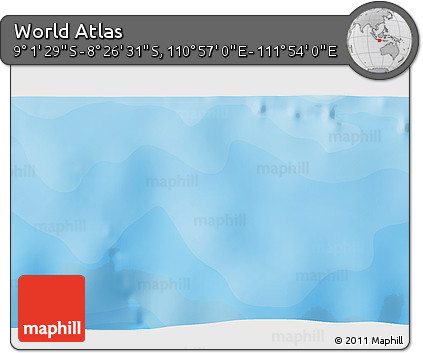 Political 3D Map of the Area around 8° 44' 0" S, 111° 25' 30" E