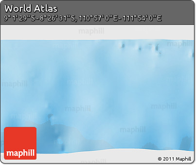 Shaded Relief 3D Map of the Area around 8° 44' 0" S, 111° 25' 30" E