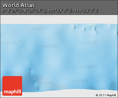 Shaded Relief 3D Map of the Area around 8° 44' 0" S, 111° 25' 30" E