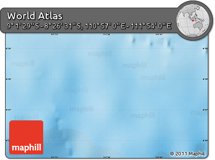 Shaded Relief Map of the Area around 8° 44' 0" S, 111° 25' 30" E