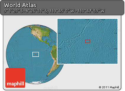 Satellite Location Map of the Area around 8° 44' 0" S, 111° 16' 30" W
