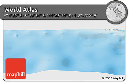 Shaded Relief Panoramic Map of the Area around 8° 44' 0" S, 112° 16' 30" E