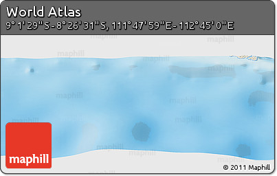 Shaded Relief Panoramic Map of the Area around 8° 44' 0" S, 112° 16' 30" E