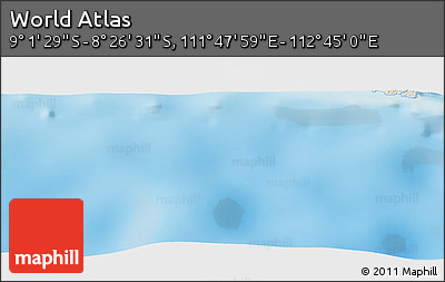 Shaded Relief Panoramic Map of the Area around 8° 44' 0" S, 112° 16' 30" E