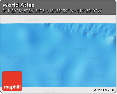 Physical 3D Map of the Area around 8° 44' 0" S, 112° 7' 30" W