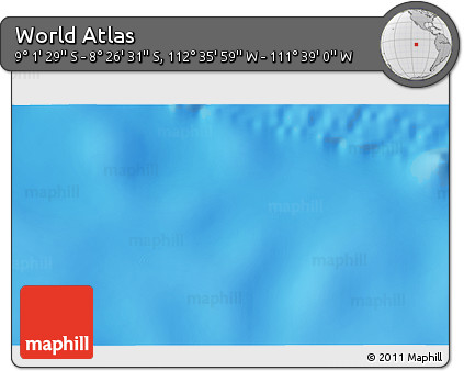 Shaded Relief 3D Map of the Area around 8° 44' 0" S, 112° 7' 30" W