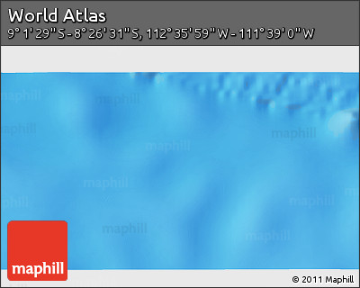 Shaded Relief 3D Map of the Area around 8° 44' 0" S, 112° 7' 30" W