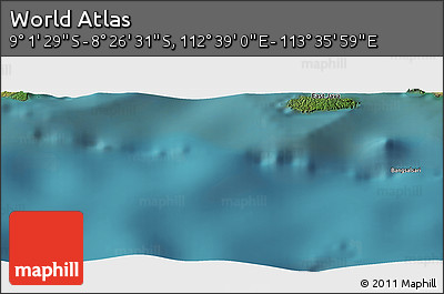 Satellite Panoramic Map of the Area around 8° 44' 0" S, 113° 7' 30" E