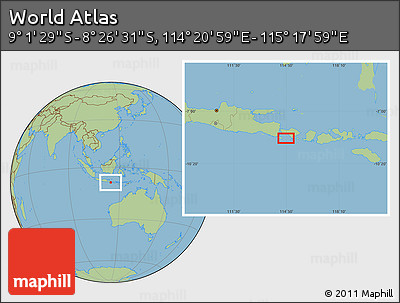 Savanna Style Location Map of the Area around 8° 44' 0" S, 114° 49' 29" E