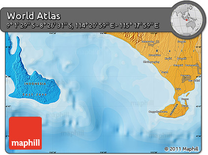 Political Map of the Area around 8° 44' 0" S, 114° 49' 29" E
