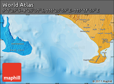Political Map of the Area around 8° 44' 0" S, 114° 49' 29" E