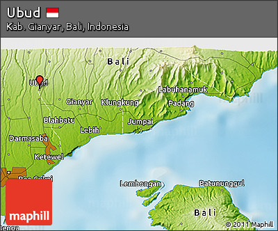 Physical 3D Map of Ubud