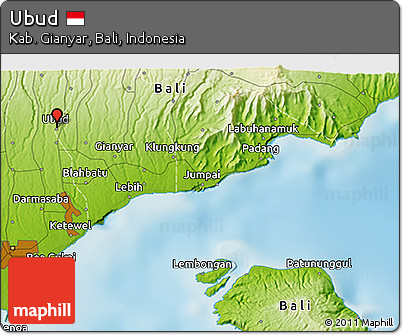 Physical 3D Map of Ubud