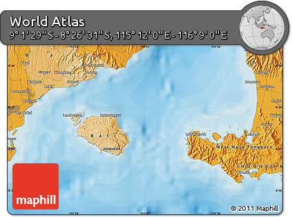 Political Map of the Area around 8° 44' 0" S, 115° 40' 30" E