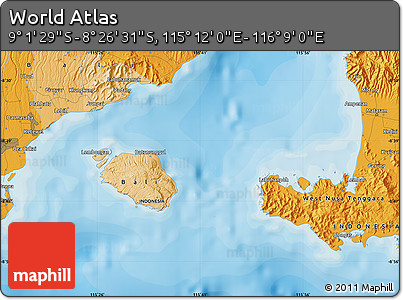 Political Map of the Area around 8° 44' 0" S, 115° 40' 30" E