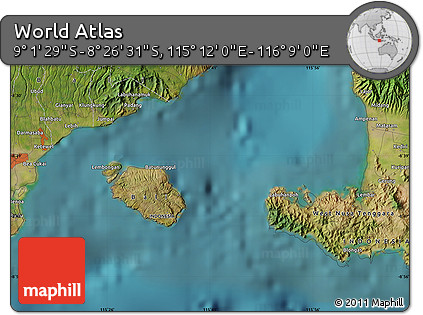 Satellite Map of the Area around 8° 44' 0" S, 115° 40' 30" E