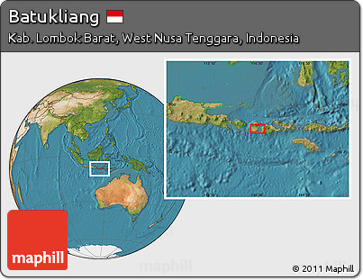 Satellite Location Map of Batukliang