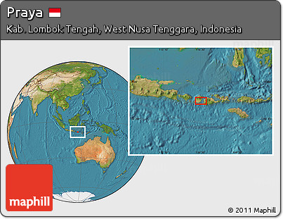 Satellite Location Map of Praya