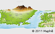 Physical Panoramic Map of the area around 8° 44' 0" S, 116° 31' 30" E