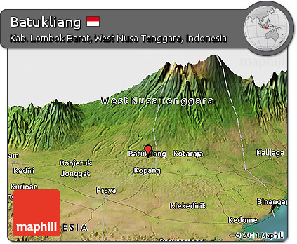 Satellite Panoramic Map of Batukliang