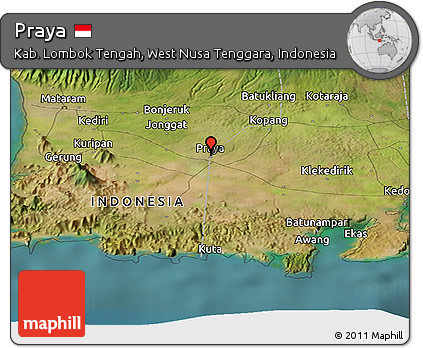 Satellite Panoramic Map of Praya