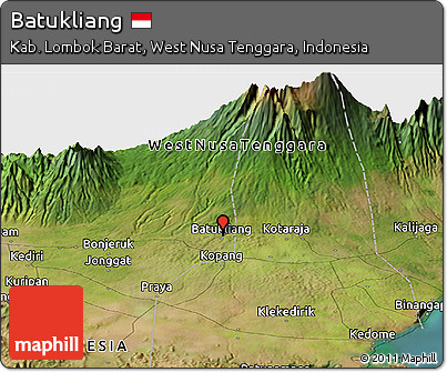 Satellite Panoramic Map of Batukliang