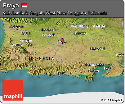 Satellite Panoramic Map of Praya