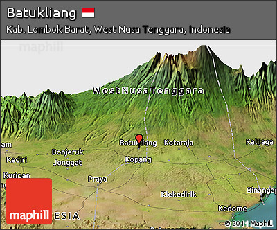 Satellite Panoramic Map of Batukliang