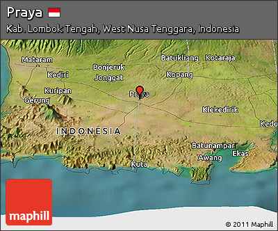 Satellite Panoramic Map of Praya