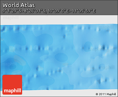 Political 3D Map of the Area around 8° 44' 0" S, 11° 7' 30" E