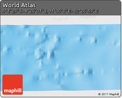 Shaded Relief 3D Map of the Area around 8° 44' 0" S, 11° 58' 29" E