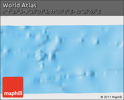 Shaded Relief 3D Map of the Area around 8° 44' 0" S, 11° 58' 29" E