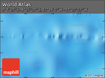 Shaded Relief Map of the Area around 8° 44' 0" S, 11° 49' 29" W