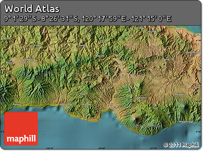 Satellite Map of the Area around 8° 44' 0" S, 120° 46' 30" E