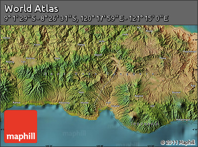 Satellite Map of the Area around 8° 44' 0" S, 120° 46' 30" E