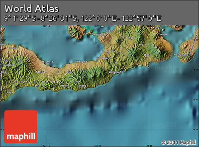 Satellite Map of the Area around 8° 44' 0" S, 122° 28' 29" E