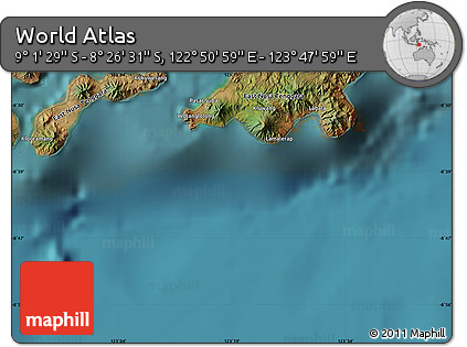 Satellite Map of the Area around 8° 44' 0" S, 123° 19' 29" E