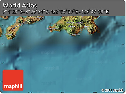 Satellite Map of the Area around 8° 44' 0" S, 123° 19' 29" E