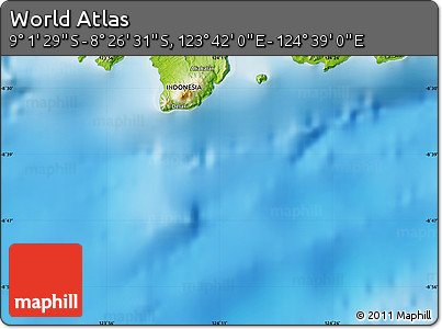 Physical Map of the Area around 8° 44' 0" S, 124° 10' 30" E