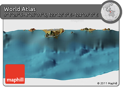 Satellite Panoramic Map of the Area around 8° 44' 0" S, 124° 10' 30" E