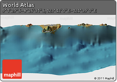Satellite Panoramic Map of the Area around 8° 44' 0" S, 124° 10' 30" E