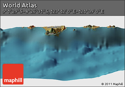 Satellite Panoramic Map of the Area around 8° 44' 0" S, 124° 10' 30" E